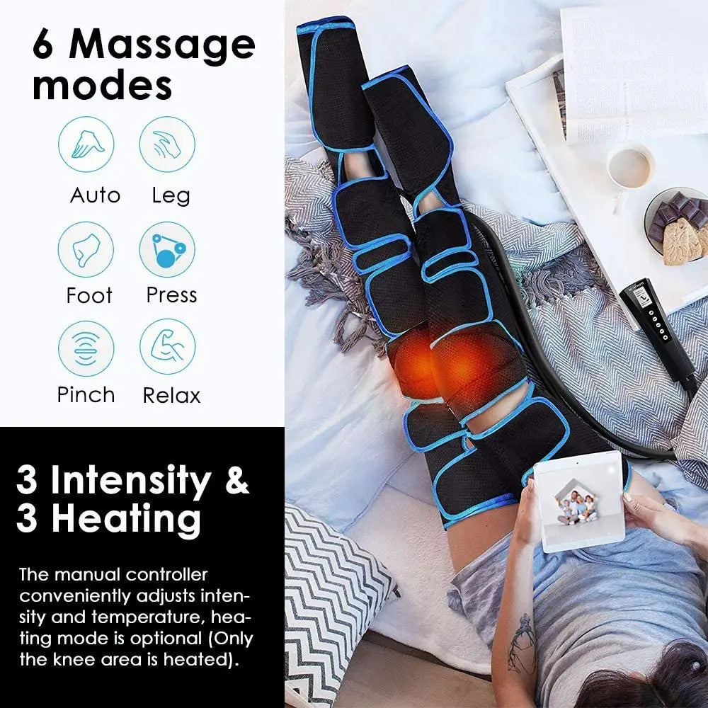 Foot Air Pressure Leg Massager Promotes Blood Circulation, Body Massager, Muscle Relaxation, Lymphatic Drainage Device 360°